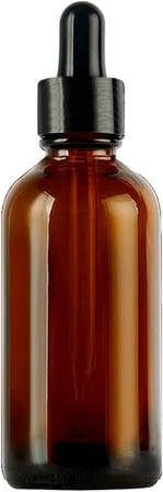 100 ml Metal Kapaklı Damlalık Dropper Şişesi Serum 100 cc Cam Şişe 6 Adet (Siyah Kapak, Amber/Kahverengi)