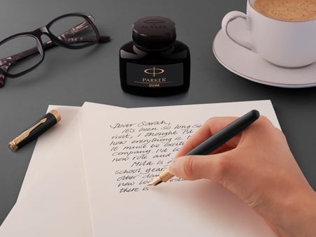 Parker Deluxe dolma kalem için dönüştürücü, krom kenarlı