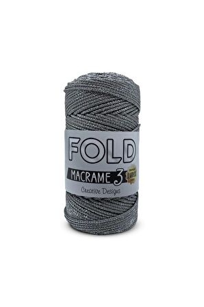 Fold Simli Makrome İpi No:3 Gümüş