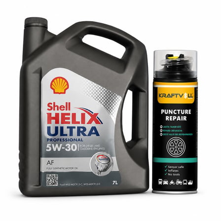 SHELL HELİX ULTRA PRO AF 5W-30 7 Litre + Lastik Tamir Kiti 400 ml