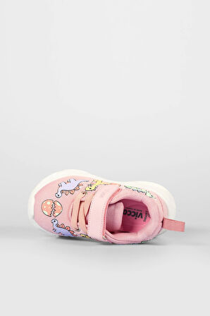 Dino Işıklı Kız Bebek Pudra Spor Ayakkabı