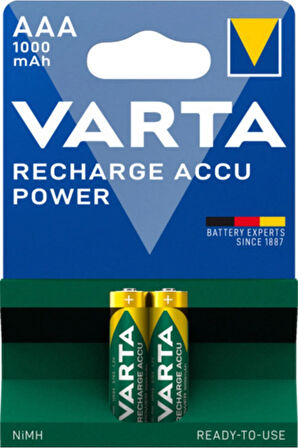 2 Adet 1000mah Ni-mh Ready To Use Aaa Şarjlı Ince Kalem Pil (1000 Kez Şarj)