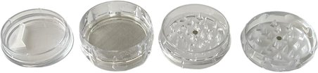 GRINDER Parçalayıcı PLASTİK baharat öğütücü herb spice 4 katmanlı (60MM-SEFFAF)