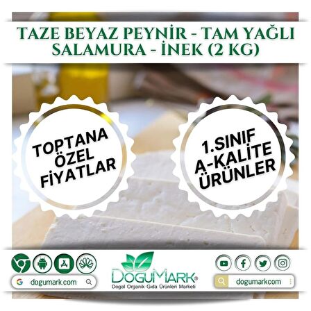 Taze Beyaz Peynir – Tam Yağlı Salamura – İnek (2 Kg)