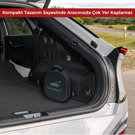 GoboEnergy Elektrikli Araç Şarj Çantası | Kablo Çantası | Akü Takviye Kablosu Çantası | Araç İçin Toparlayıcı Kablo ve Hortum Çantası