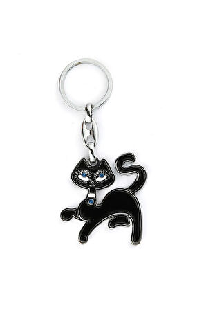 Kedi Tasarımlı Anahtarlık-Siyah ''NewLifePromosyon'' MDL279