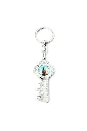 İstanbul Silüetli Galata Kulesi  Ve Anahtar Tasarımlı Anahtarlık ''NewLifePromosyon'' MDL95