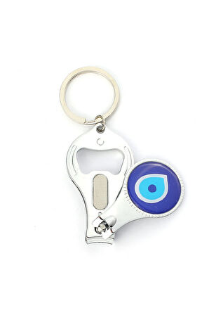 Nazar Boncuğu Logolu Açacaklı Tırnak Makaslı Anahtarlık ''NewLifePromosyon'' MDL135