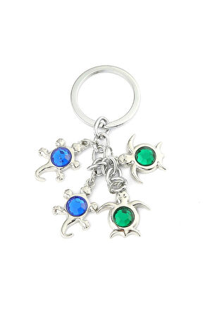 Renkli Taşlı Kaplumbağ Tasarımlı Anahtarlık ''NewLifePromosyon'' MDL555