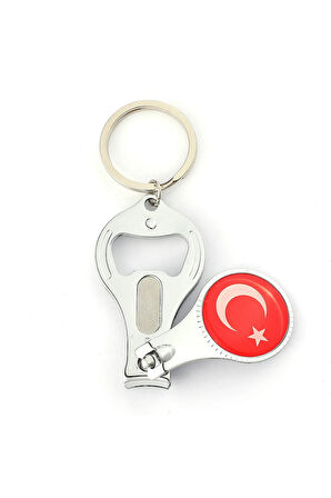 Türkiye Bayrak Logolu Yada Boş Açacak Ve Tırnak Makaslı Anahtarlık ''NewLifePromosyon'' MDL52