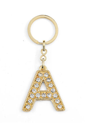 HARF TAŞLI ŞIK ANAHTARLIK GOLD A HARFİ