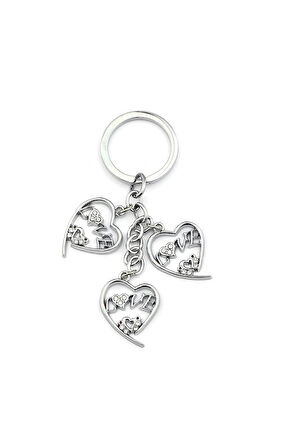 Taşlı Kalp Figürlü Love Yazılı Anahtarlık Newlife