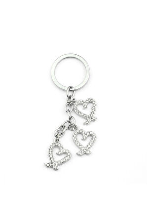Taşlı Kalp Figürlü Anahtarlık