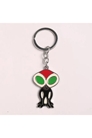 Uzaylı Tasarım Çelik-krom Anahtarlık