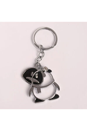 Penguen Tasarımlı Metal Anahtarlık