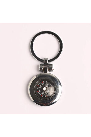 Pusulalı Çelik Anahtarlık-metalik Renk