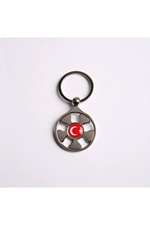 Bayrak Temalı Çelik Anahtarlık