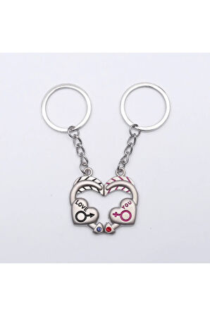 Sevgili Temalı Metal Anahtarlık