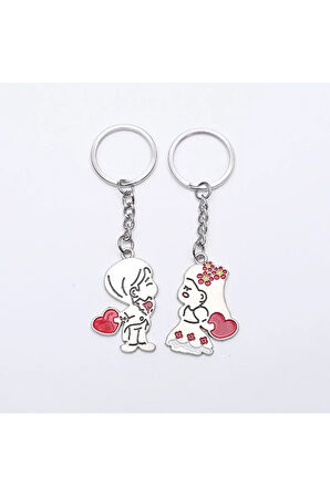 Sevgili Temalı Metal Anahtarlık