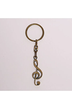 Violin Temalı Bakır Rengi Krom Anahtarlık