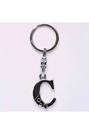 Metalik Krom Harf Anahtarlık