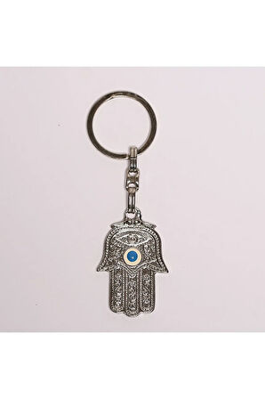 Fatmanın Eli Temalı Gümüş Rengi Metal Anahtarlık