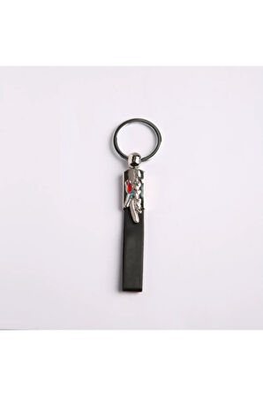 Türkiye Yazılı Siyah Deri Anahtarlık