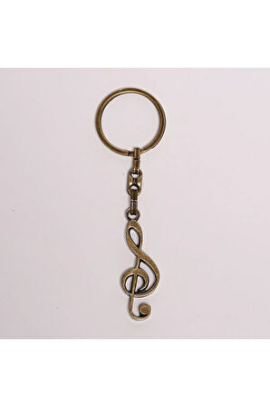Violin Temalı Bakır Rengi Krom Anahtarlık