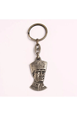 Krom Eskitme Kalpaklı Atatürk Figürlü Anahtarlık