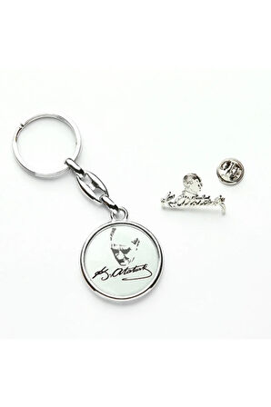 Mustafa Kemal Atatürk Tasarımlı Anahtarlık ve Imza Rozet