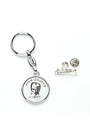 Atam Izindeyiz Anahtarlık + Imza Rozet
