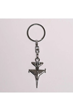 Gümüş Rengi F16 Figürlü Çelik Anahtarlık