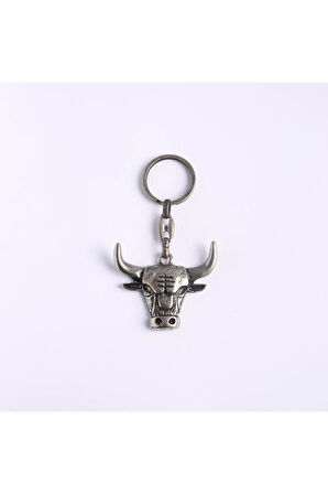 Boğa Figürlü Eskitme Tasarım Anahtarlık