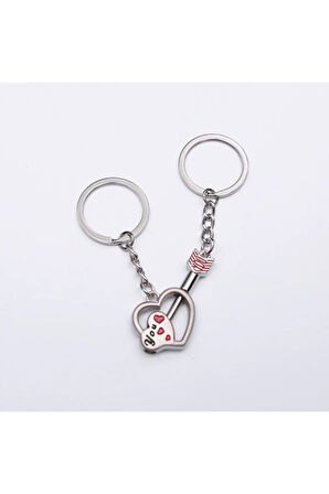 Sevgili Temalı Metal Anahtarlık