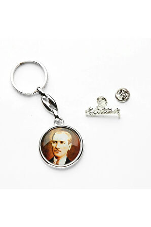 Mustafa Kemal Atatürk Tasarımlı Anahtarlık ve İmza Rozet