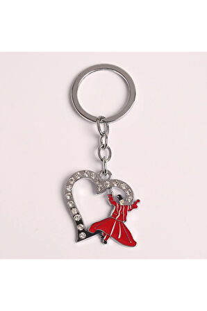 Yenihayat Mevlana Tasarımlı Taş Işlemeli Çelik Anahtarlık