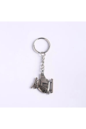 Halikopter Tasarımlı Metal-krom Anahtarlık