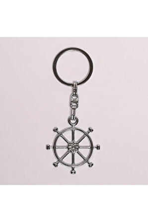 Dümen Temalı Gümüş Rengi Anahtarlık