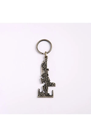 Istanbul Yazılı Ve Temalı Eskitme Anahtarlık