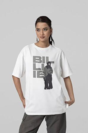 Billie Eilish Özel Tasarım Unisex Tişört, Oversize Şarkıcı Tişört