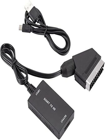 Scart-Kablo Hd Adaptörü 720P 1080P Video Ses Dönüştürücü Çevirici Tv Monitör Projektör İçin Adaptör