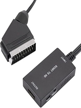 Scart-Kablo Hd Adaptörü 720P 1080P Video Ses Dönüştürücü Çevirici Tv Monitör Projektör İçin Adaptör