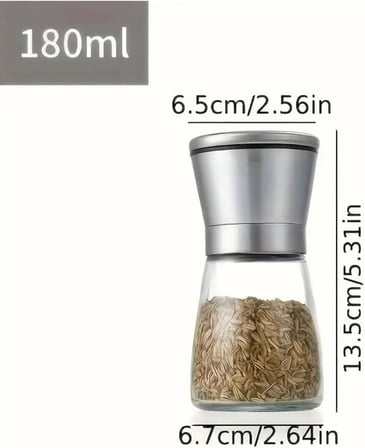 2li Set Metal Krom Kapaklı Cam Tuz Karabiber Değirmeni Gümüş MIT1244