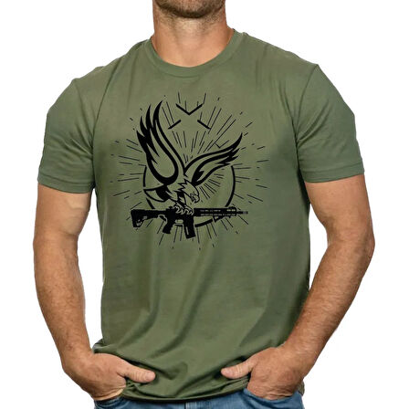 Alfa Kartal Tüfek Ayyıldız Baskılı Tişört