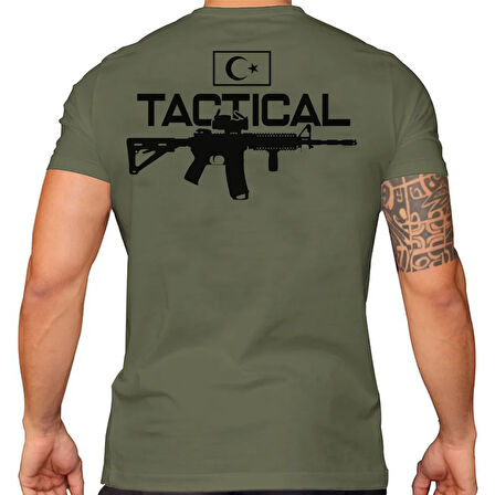 Alfa Tactical Silah Baskılı Tişört Siyah