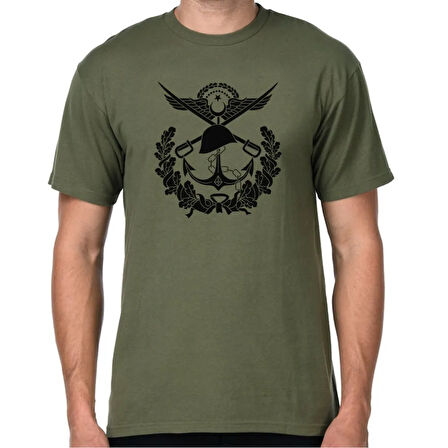 Alfa TSK Logolu Büyük Ön Baskılı Tişört Siyah