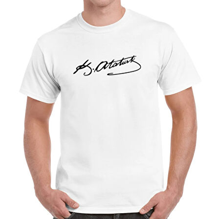 Alfa Atatürk İmza Baskılı Tişört Siyah