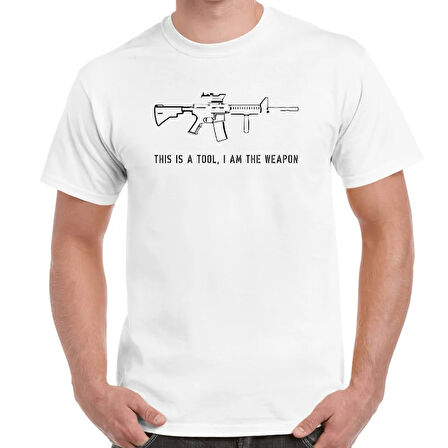 Alfa Tüfek Silüet Baskılı Tişört