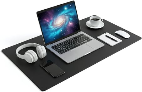 90x40 XL Deri Mouse Pad,Ofis,Masa Matı Sümen,Konforlu Mouse Pad,Çift Yönlü (Kahverengi)