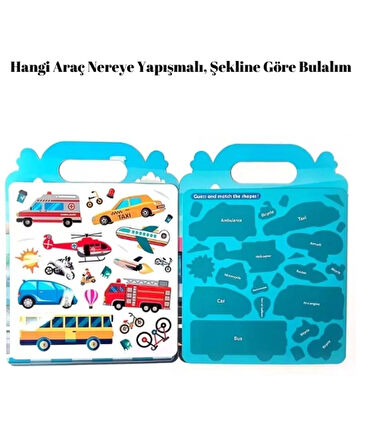 Tekrar Tekrar Kullanılabilen  İlk Sticker Kitabım  VEHICLES - Taşıtlar